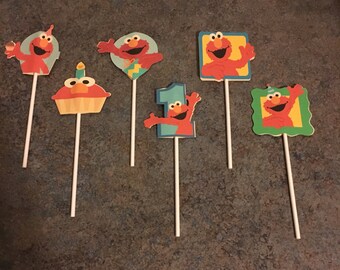 Elmo cupcake toppers | Etsy