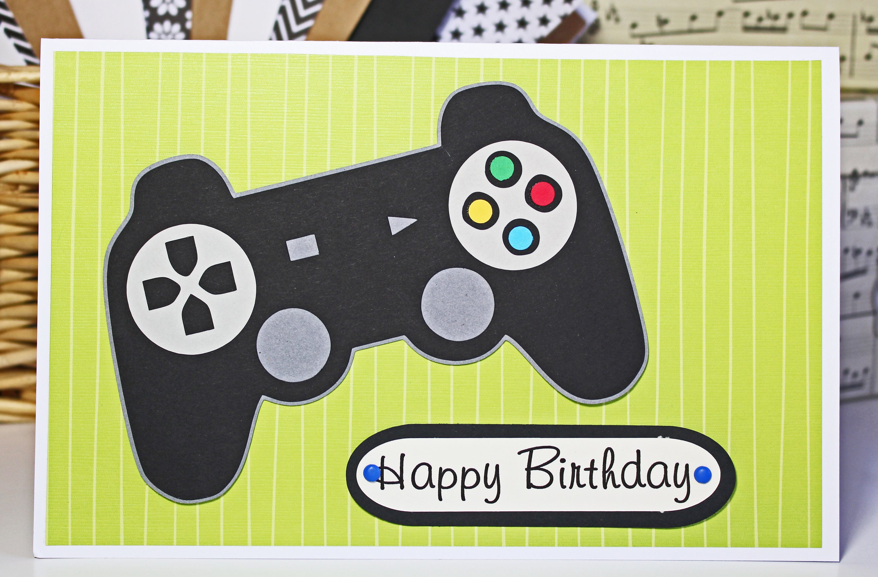 video game controller birthday card handmade boy