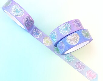 Rainbow Gem Heart Holo Washi