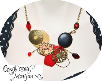 collier sculptural sur fil aluminium ajustable /adjustable sculptural necklace