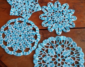 various doilies handmade