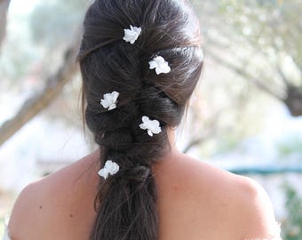 Preserved Hydrangea hair accessory for your hair, flowered peak for braid or bun, preserved natural flower wedding hair accessory