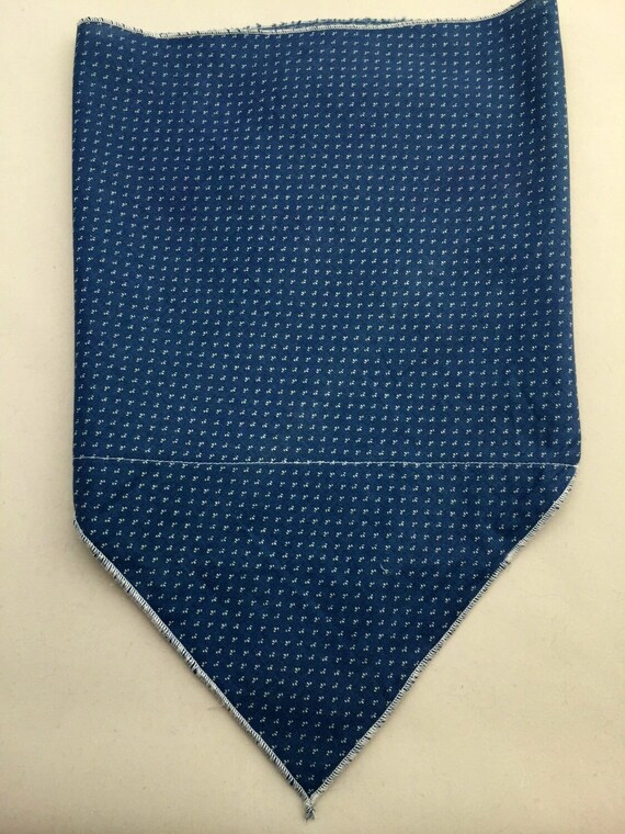 Classic Calico: Cotton denim-blue and white calico print Stash Pocket Bandana