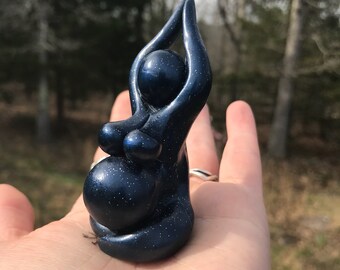 Starbirth Pregnant Goddess Sculpture (Starry Night, sky goddess, cosmos, universal goddess, universe, priestess, inner wisdom, goddess)