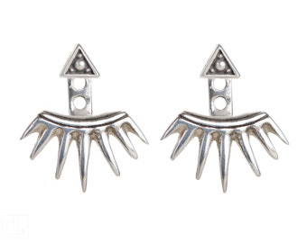 Sterling Silver Ear Jacket Earrings Sunshine Ear Cuff Earrings Boho Jewelry - JKT002SSO