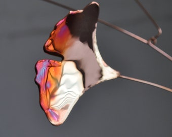Free Shipping on Copper Mobile with Handmade Ginkgo Leaf