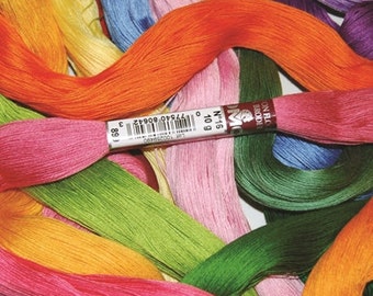 DMC Floche a Broder - Size 16 cotton thread - Full Skein - Colors 739-5200, White, Ecru