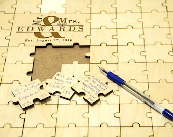 Wedding guest book Wedding puzzle guest book Unique guestbook ideas Guest book alternative Custom guest book Wedding Jigsaw guestbook puzzle