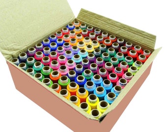 Multicolor Polyester Thread, 100 Pcs Set Sewing Polyester Thread, Spool Spun Quilting, Machine Embroidery Thread Art, MT189A