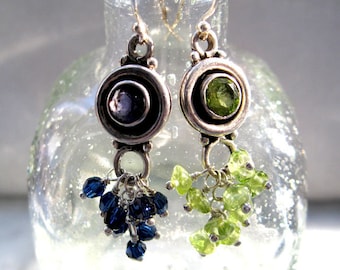 Peridot Sterling Silver Earrings Also avail in Garnet Turquoise or Iolite