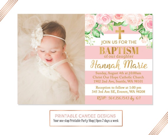 Baby Girl Baptism Invitations 10