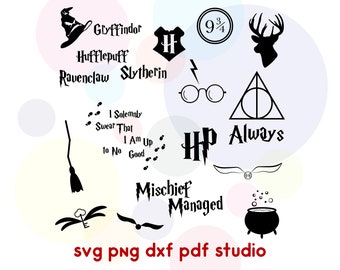 Harry Potter svg, Sorting Hat svg, Snitch svg, Deathly hallows, Gryffindor, Hufflepuff, Ravenclaw, Slytherin, Printable Shirt Vinyl cut