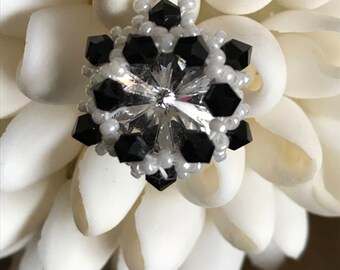 Black, White, Clear SwarovskiCrystal Rivoli Pendant
