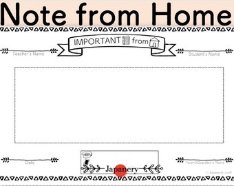 Note to Teachers from Home/Parents