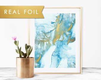 Blue Mist Real Foil Art Print 11x14, 8x10, 5x7