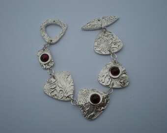 Hand Crafted Sterling Silver Linked Bracelet.