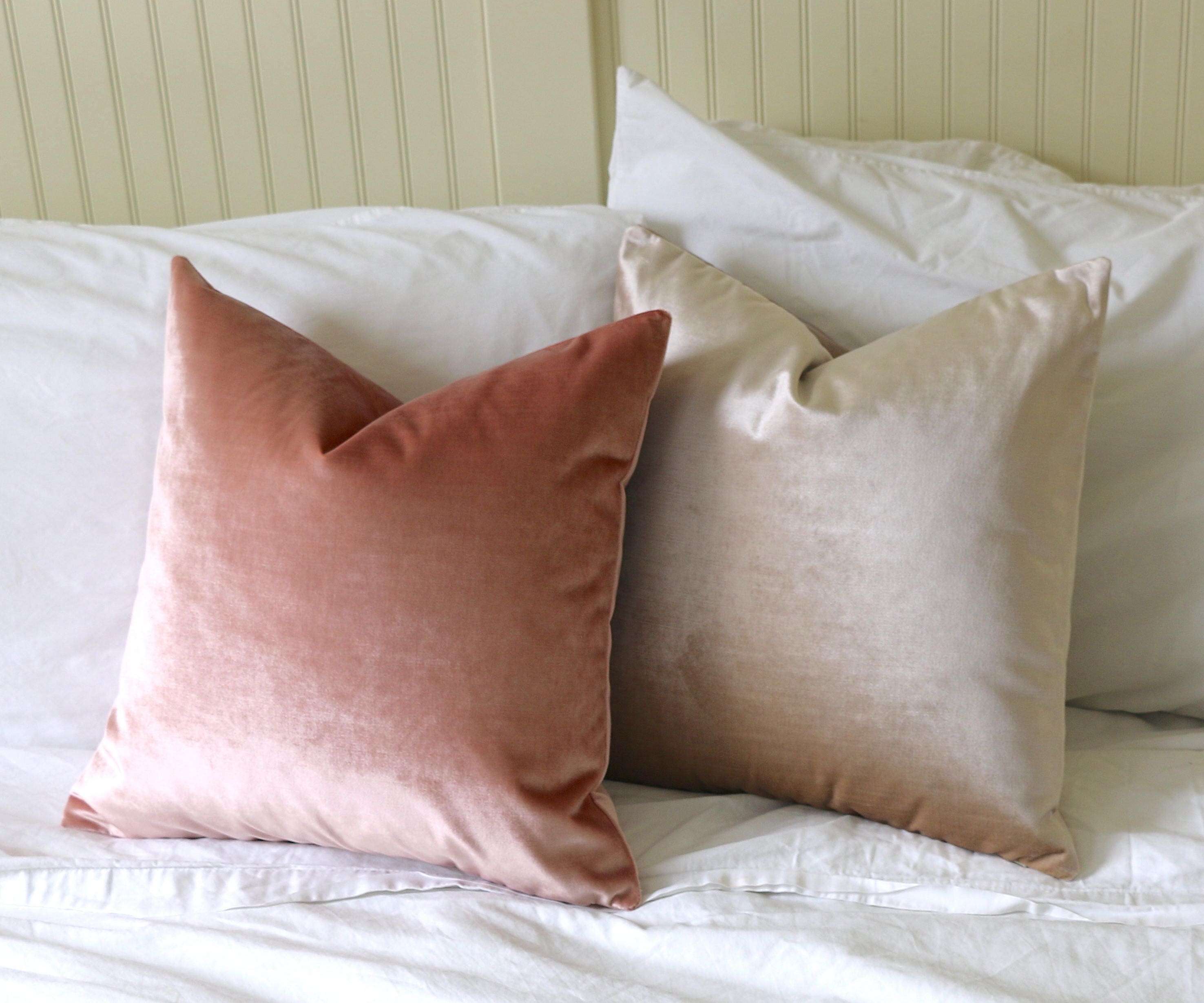Faux Silk Velvet / Rose Gold Pillow COVER ONLY / Blush Pillow