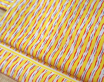 Yellow striped Nagoya obi, yellow Japanese obi, red white yellow silk obi belt, vintage obi stripes, modern kimono wafuku, kimono hime rock