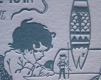Magical Storytime Customizable Letterpress Birth Announcements