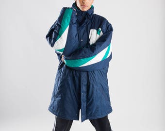 Dark blue padded Masita jacket / Vintage oversize Masita jacket / 90s winter Masita jacket / Men's sport jacket / Women's jacket / Size XL
