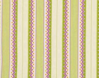1 Yard Gorgeous HEATHER BAILEY Fabric Lottie Da - COLLECTION Carousel Stripe in Orchid