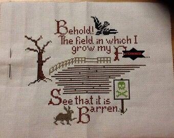 MATURE NSFW Field Of Fucks Cross Stitch Pattern // Subversive // Adult Humor // Barren // Inappropriate Digital Download // X-Stitch PDF