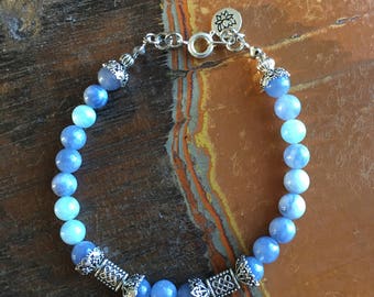 Beaded gemstone aquamarine