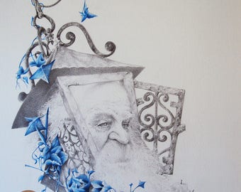 The old bluff. Original illustration.