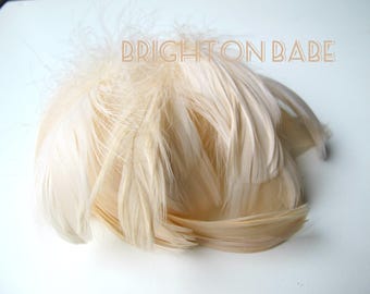 20 pcs Champagne feathers, Cream colour feathers, Ivory feathers, Natural feathers, Craft feathers, Goose feathers