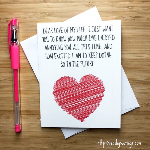 Love of my life Card Anniversary Card I love you card