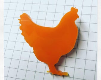 Chicken Brooch - Laser Cut Acrylic
