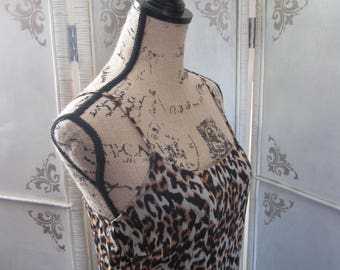 Vintage Animal Print Maxi Dress Size 8