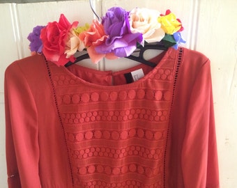 60s style burnt orange dress