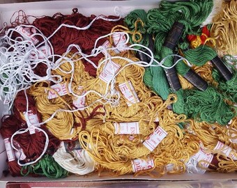 Lot of Vintage embroidery yarn - Embroidery skeins- Tapestry yarn