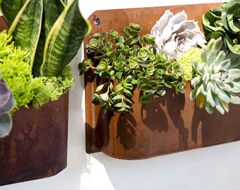Hanging planter, succulent planter, air plant planter, copper planter, wall planter, indoor planter, outdoor, vertical garden