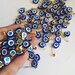 Tiny evil eye safety pins - 100 pcs - resin evil eye beads - nazar boncuk - turkish evil eye - wedding favors - greek evil eye