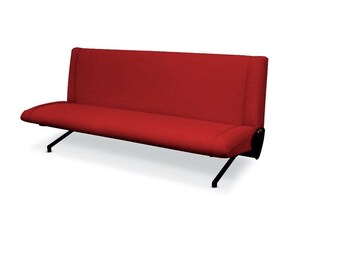 Osvaldo Borsani 'D70' Red Sofa Daybed for Tecno, 1954