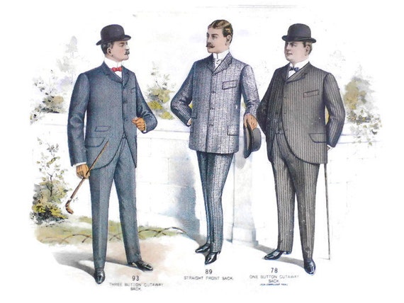 Victorian Clothing Mens Fashion Catalog Vintage Art Deco