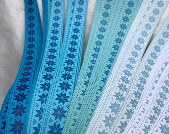 Blue Fare Aisle ~Moravian German Froebel Star Paper (52 strips)