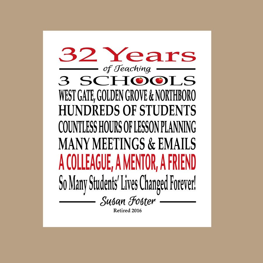 Teacher Retirement Gift Retired Teacher Gift Teacher