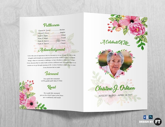 free funeral program template word download