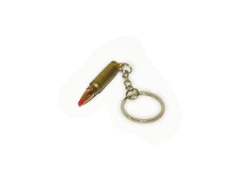 Stylish real shot ammo bullet cartridge brass keychain keyring FN 5.7×28mm