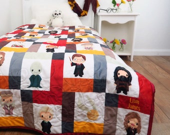 Harry Potter baby quilt, handmade and perfect for a Harry Potter nursery