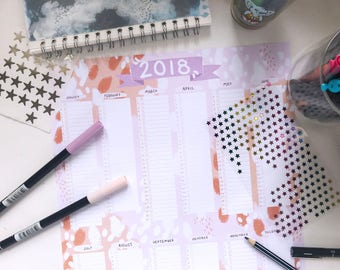Illustrated 2018 A3 Wall Calendar *DIGITAL DOWNLOAD*