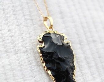Obsidian Arrowhead Pendant