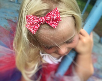 Red Floral Vine Bow Headband