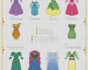 Cross stitch pattern Disney princesses BIGGER silhouettes 5