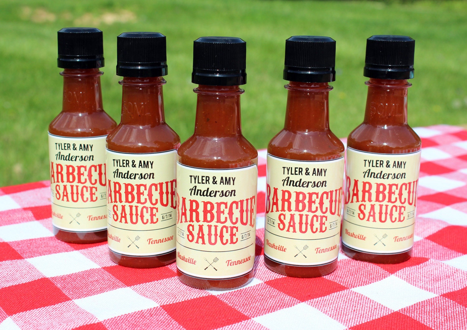 Barbecue sauce bottle labels