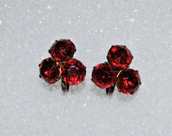 Gorgeous Ruby Red Rhinestone Earrings
