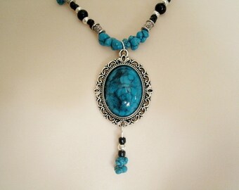 Turquoise Necklace, boho jewelry bohemian jewelry gypsy jewelry new age bohemian necklace hippie necklace boho necklace gypsy necklace